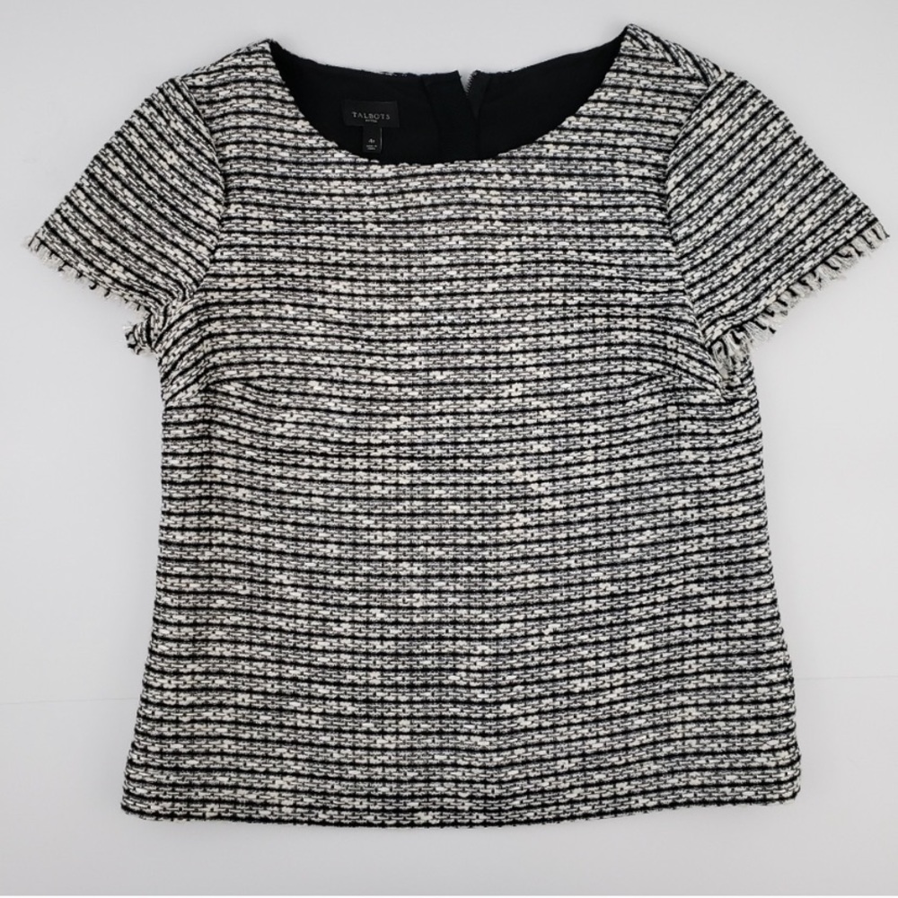 NWOT Talbots Petite Tweed Blouse, 4P